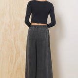 Charcoal Tencel Wide Leg Pant