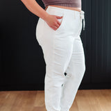 Charlene High Rise Jogger in Ecru