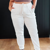 Charlene High Rise Jogger in Ecru
