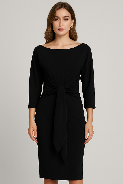 MABLE TIE SWEATER DRESS