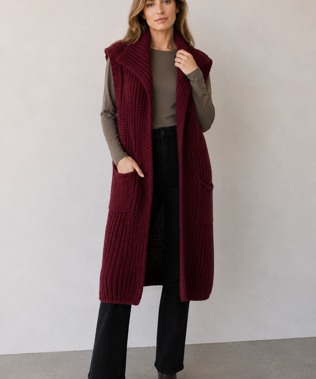 The Ember Cable Knit Duster Vest