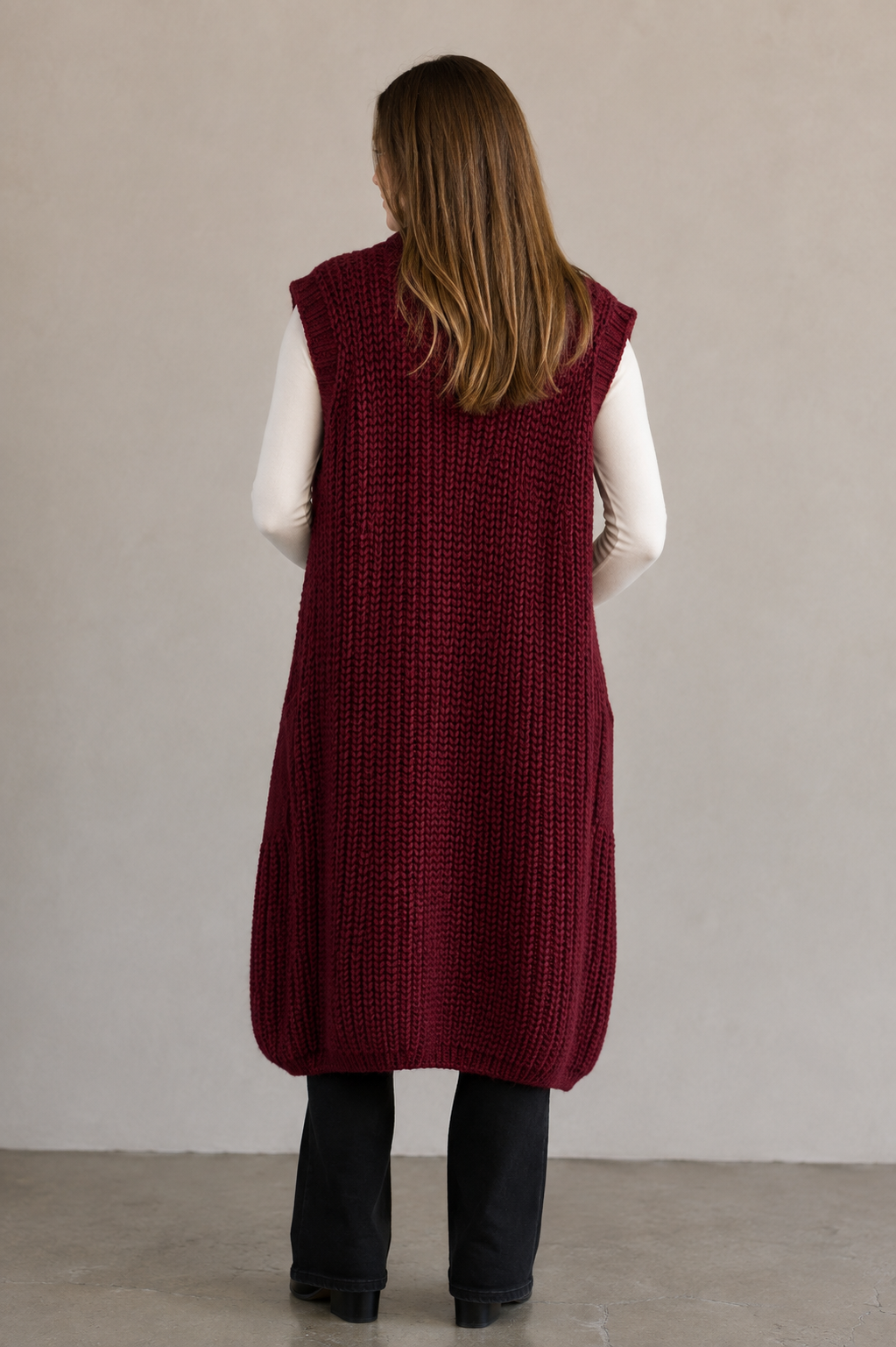 The Ember Cable Knit Duster Vest