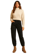 Black Denim Cargo Jogger