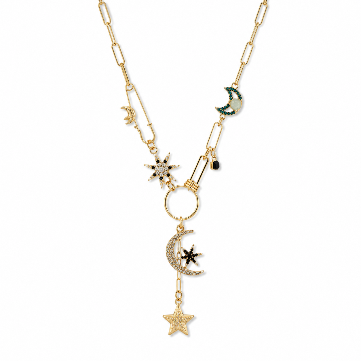 Nightfall Paperclip Charm Necklace