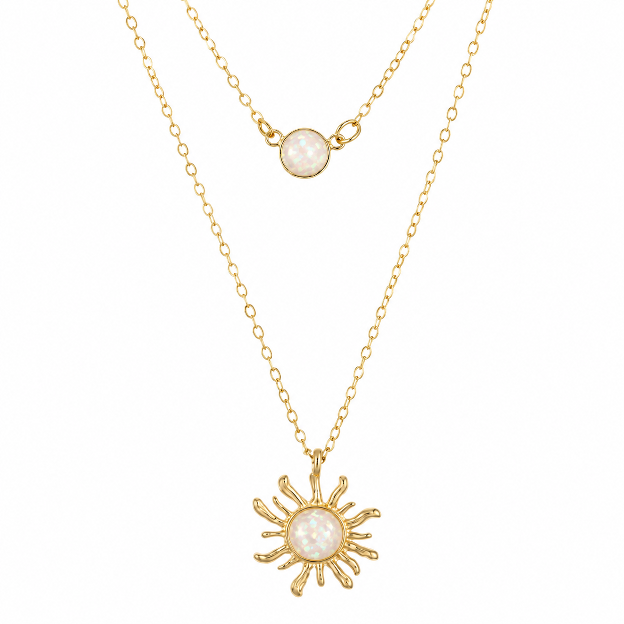 Opal Radiance Layered Necklace