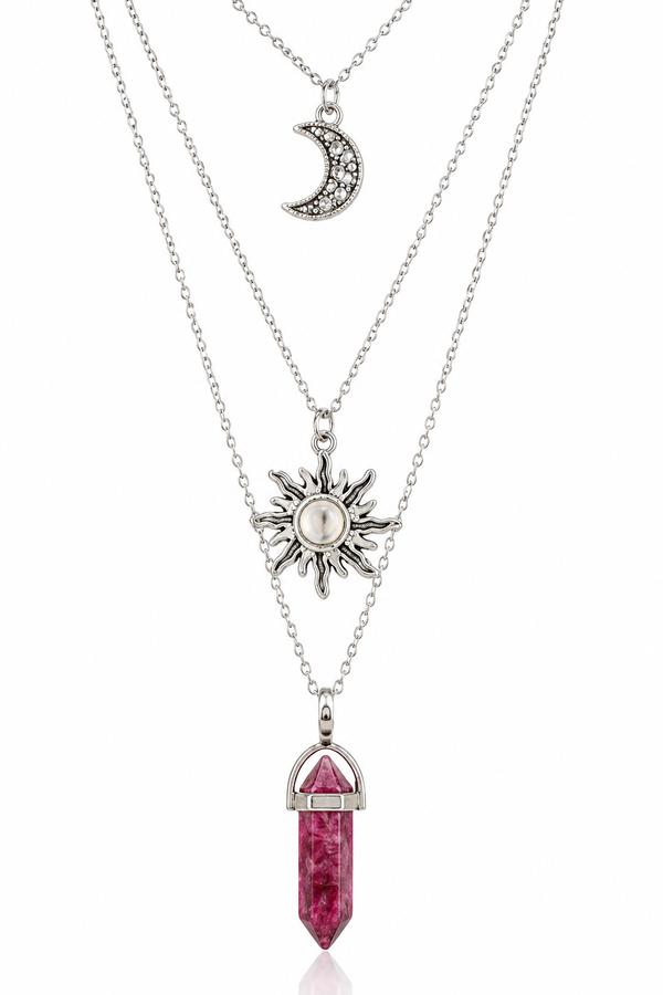 Pink Moon Prophecy Layered Necklace