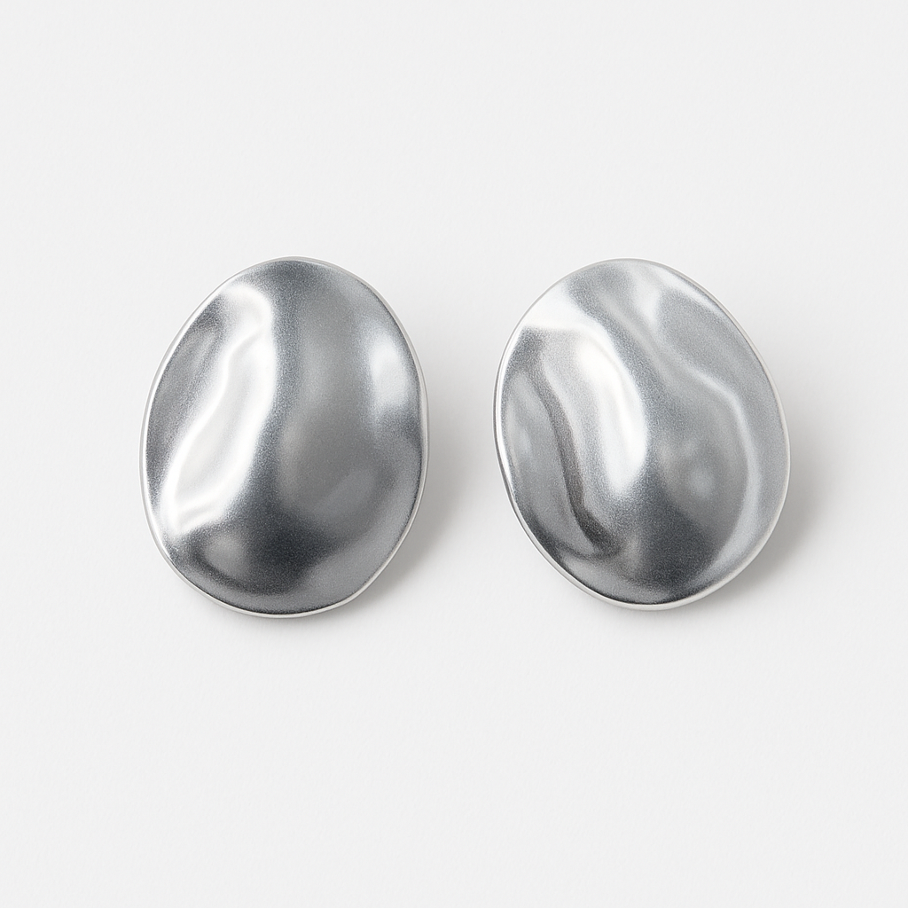 Silver Abstract Gold Plated Earring