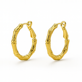 Bamboo Mini Hoop 18k Gold Plated