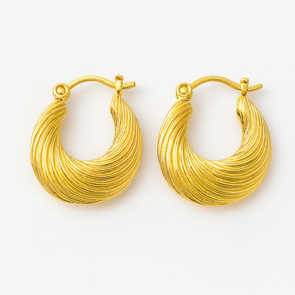 Scallop Hoop 18k Gold Plated