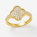 Luxe Clover Statement Ring – Gold or Silver Adjustable Band
