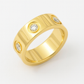 Gold Love Ring 18K Gold Plated