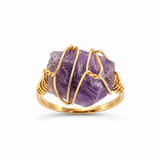 Raw Crystal Wired Ring - Adjustable