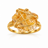 Raw Crystal Wired Ring - Adjustable