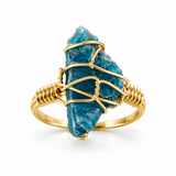 Raw Crystal Wired Ring - Adjustable