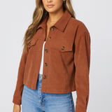 Cropped Brown Corduroy Jacket