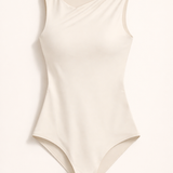 Sleeveless Shirred Round Neck Bodysuit