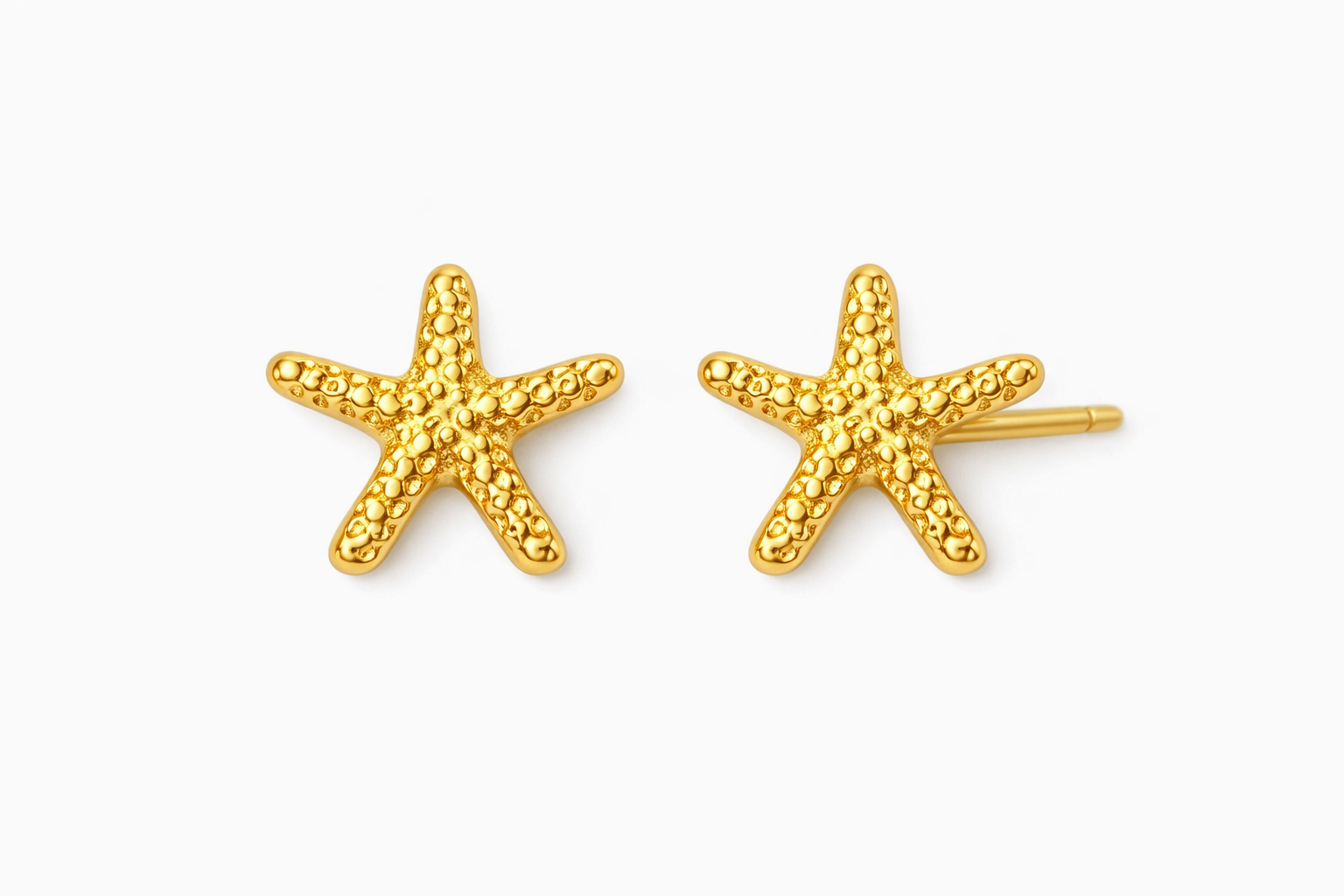 Gold Starfish Stud Earrings