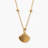 Gold Scallop Shell Pendant Necklace