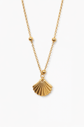 Gold Scallop Shell Pendant Necklace