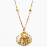 Gold Shell Cage Pendant Necklace