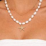 Layered Shell Starfish Necklace Set