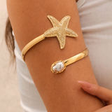 Gold Starfish Pearl Arm Cuff