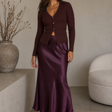 Rollin in Deep Satin Midi Skirt