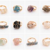 Raw Crystal Wired Ring - Adjustable