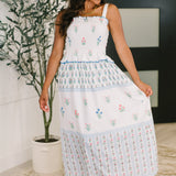 Eager Anticipation Mixed Print Midi Dress