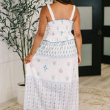 Eager Anticipation Mixed Print Midi Dress