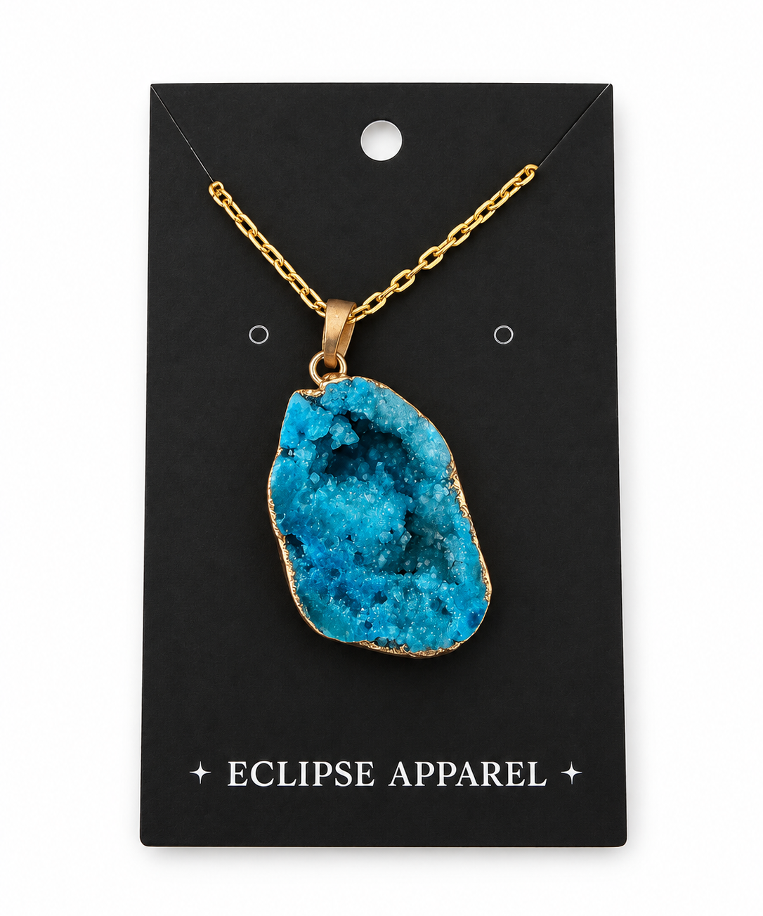 Druzy Amethyst Pendant Necklace - 18k Gold Plated