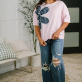 Exactly My Type Paisley Floral Applique Top