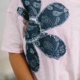 Exactly My Type Paisley Floral Applique Top