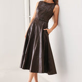 Dark Truffle Faux Midi