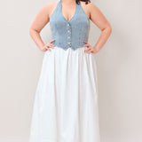 CITY TO COAST WOVEN MIDI DRESS