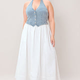CITY TO COAST WOVEN MIDI DRESS