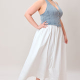 CITY TO COAST WOVEN MIDI DRESS