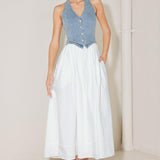 CITY TO COAST WOVEN MIDI DRESS