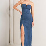 RAW ECHO DENIM MIDI DRESS