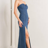 RAW ECHO DENIM MIDI DRESS