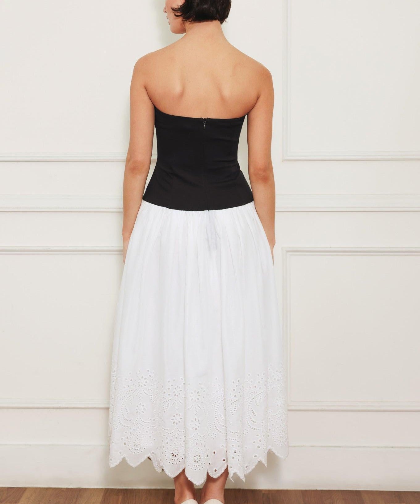 SOFT SPOKEN BEAUTY KNIT WOVEN MIDI DRESS