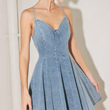 SUMMER HEARTBEAT DENIM MINI DRESS
