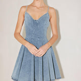SUMMER HEARTBEAT DENIM MINI DRESS