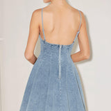 SUMMER HEARTBEAT DENIM MINI DRESS