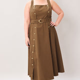 SWEET SIENNA WOVEN MIDI DRESS