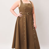 SWEET SIENNA WOVEN MIDI DRESS