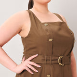 SWEET SIENNA WOVEN MIDI DRESS