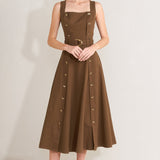 SWEET SIENNA WOVEN MIDI DRESS