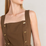 SWEET SIENNA WOVEN MIDI DRESS