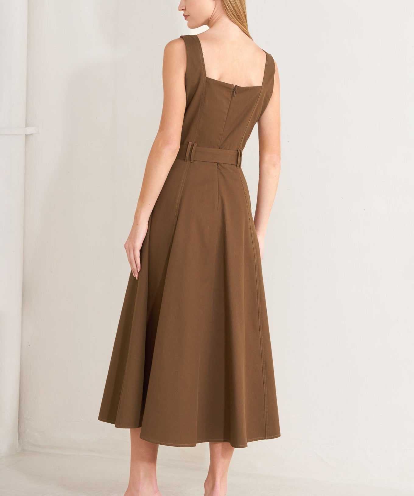 SWEET SIENNA WOVEN MIDI DRESS